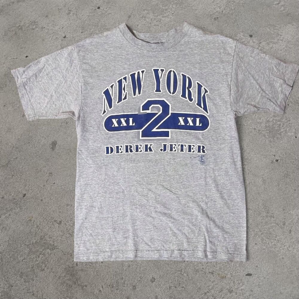 Y2K 2000’s New York Yankees Derek Jeeter MLB Baseball T-Shirt Jersey #2 Size S